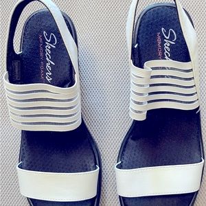 White Sketchers Sandals